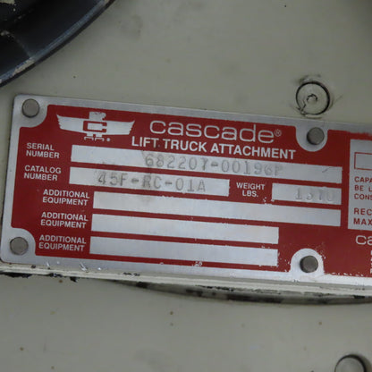 Cascade 45F-RC-01A Paper Roll Bundle Rotator Lift Truck Class II Carriage 4500#