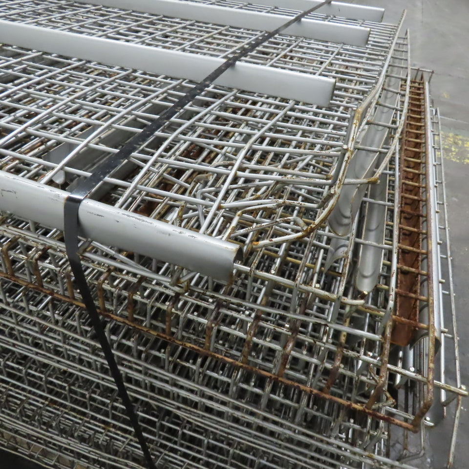 48" x 53"W 4 Channel Double Waterfall Pallet Rack Wire Decking Imperfect Lot/30
