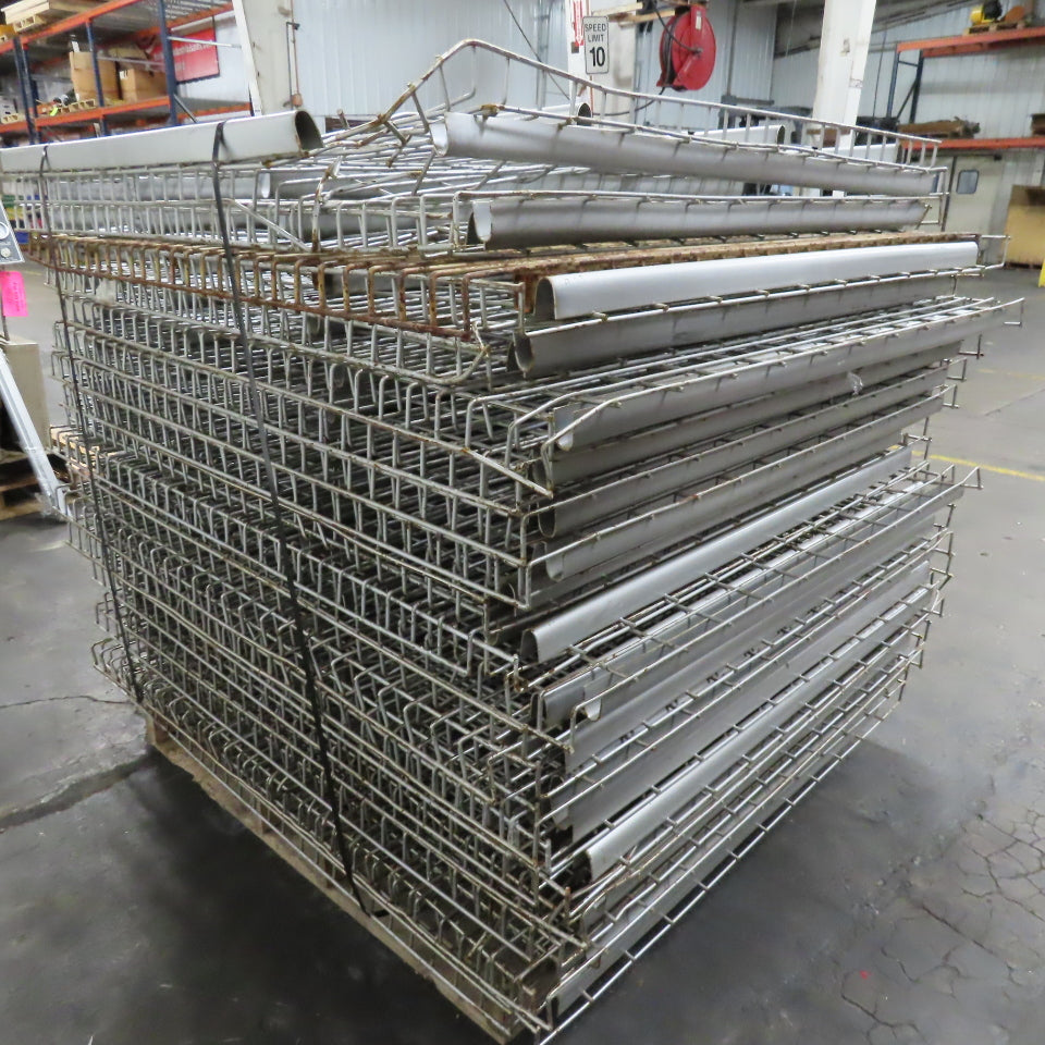 48" x 53"W 4 Channel Double Waterfall Pallet Rack Wire Decking Imperfect Lot/30