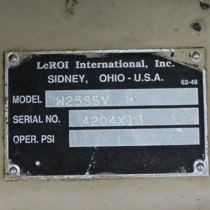 LeROI W25SSV Rotary Screw Vacuum Pump 25HP 480V 3Ph 125PSI See Info
