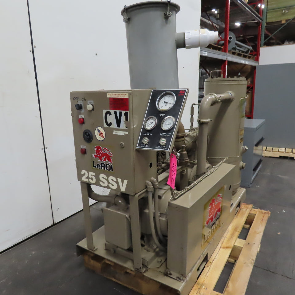 LeROI W25SSV Rotary Screw Vacuum Pump 25HP 480V 3Ph 125PSI See Info