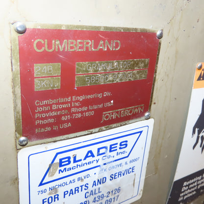Cumberland 24B Granulator Heavy Duty Plastic Scrap Grinder 75HP 3Ph SEE INFO!