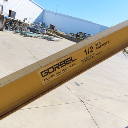 Gorbel 1/2 Ton Floor Mount Jib Crane 9' Swing 8' Travel 12' Tall