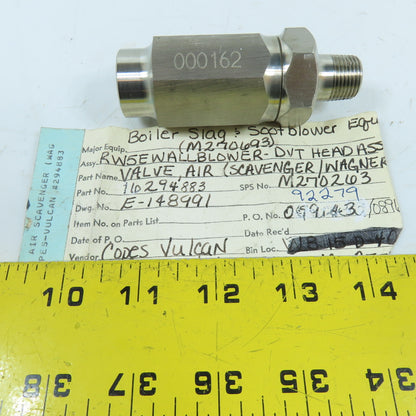 Copes-Vulcan 294883 3/8" NPT Stainless Steel Pneumatic Check Valve
