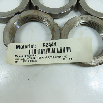 N-10 1-7/8" Bearing Lock Nut 16TPI 0.375" Thick Lot Of 5