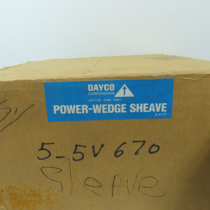 Dayco 5-5V670-SF 5-Groove 5V Belt Power-Wedge Sheave SF QD Bushed 6.7" OD