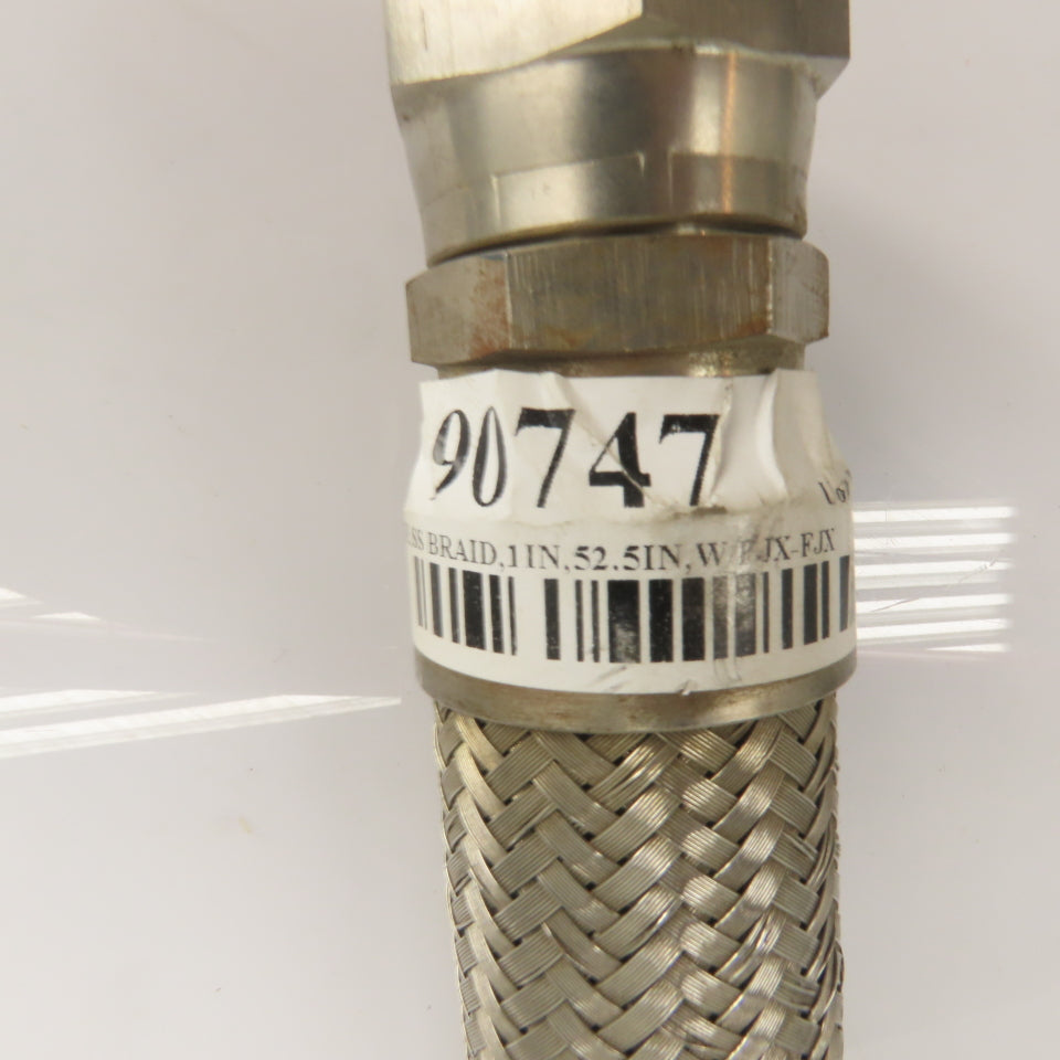 1" Stainless Braided Hydraulic Hose Assembly 52.5" Long 1"-(16) FJIC x FJIC