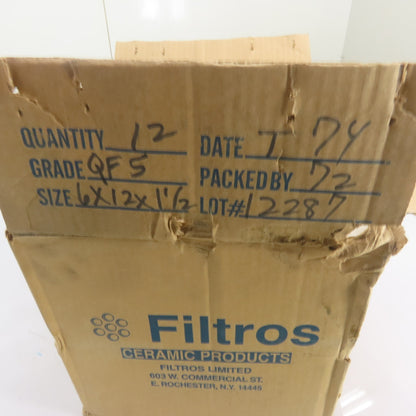 Filtros QF5 Silica Porous Ceramic Filter Plates 6x12x1-1/2" Lot Of 12 Plates
