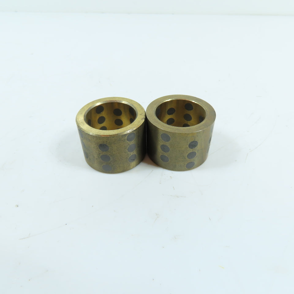 1" x 1-3/8" x 1" Self-Lubricating Graphite Plugged Bronze Bushings Lot Of 2