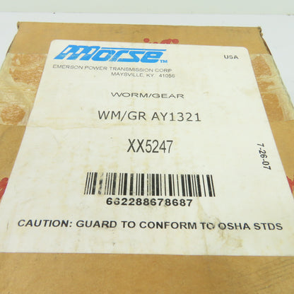 Morse XX5247 AY1321 Worm Gear Speed Reducer New