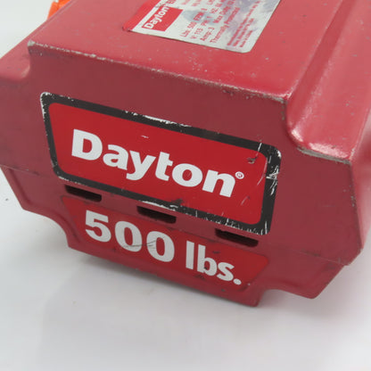Dayton 4GU71 500lb Electric Chain Hoist 115V 1Ph 10' Lift 8FPM