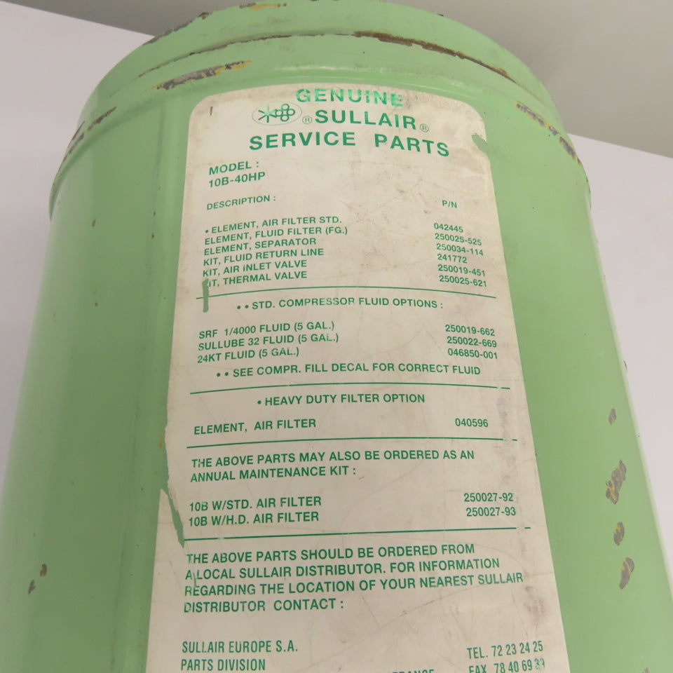 Sullair 10B-40HP Air Compressor Air/Oil Separator Sump Tank Assembly