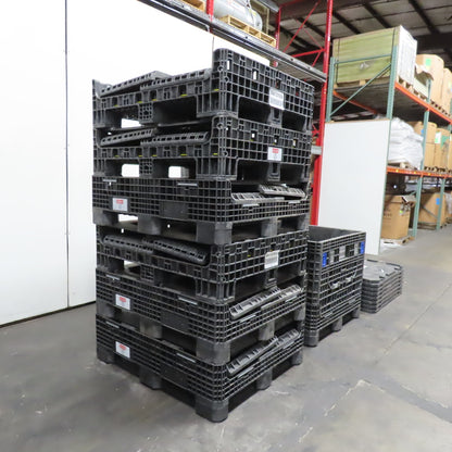 Uline H-1269 Collapsible Bulk Container 48x40x34" 2000lb Cap. W/ Lids Lot Of 7