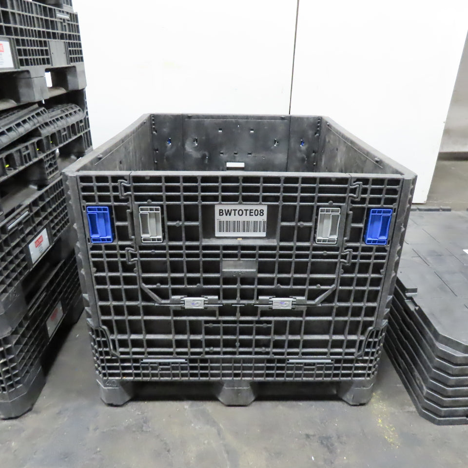 Uline H-1269 Collapsible Bulk Container 48x40x34" 2000lb Cap. W/ Lids Lot Of 7
