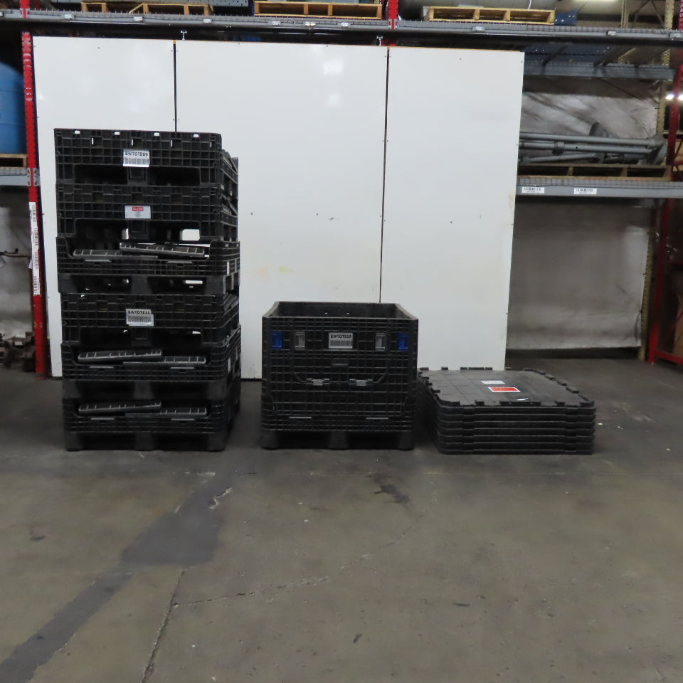 Uline H-1269 Collapsible Bulk Container 48x40x34" 2000lb Cap. W/ Lids Lot Of 7