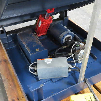50" x 48" Hydraulic Roller Conveyor Ergonomic Tilt Table 2000lb Cap 45° 480V 3Ph