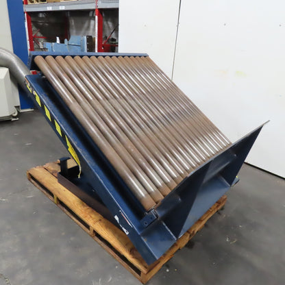 50" x 48" Hydraulic Roller Conveyor Ergonomic Tilt Table 2000lb Cap 45° 480V 3Ph