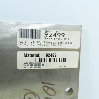 10" Gate Valve Segregation Slide Disc 304 Stainless Steel