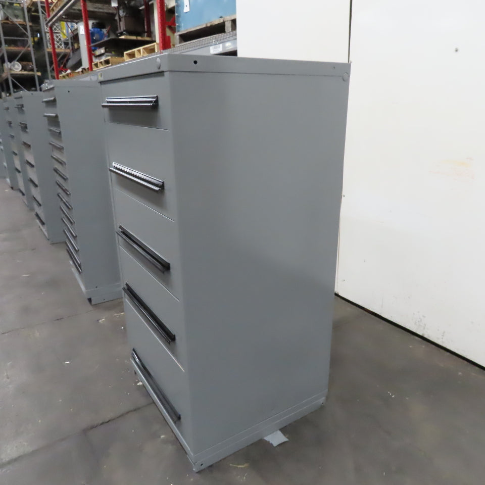 Stanley Vidmar 5 Drawer Small Parts Tool Storage Shop Cabinet 28" x 30" x 59"