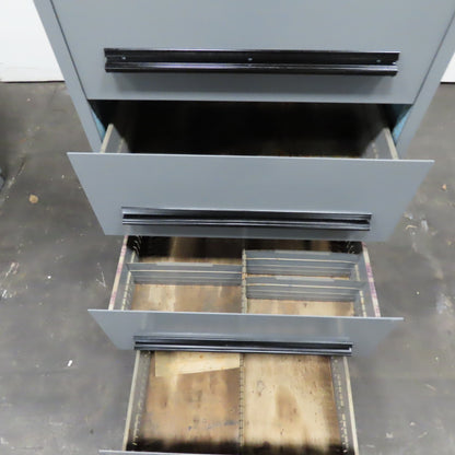 Stanley Vidmar 5 Drawer Small Parts Tool Storage Shop Cabinet 28" x 30" x 59"