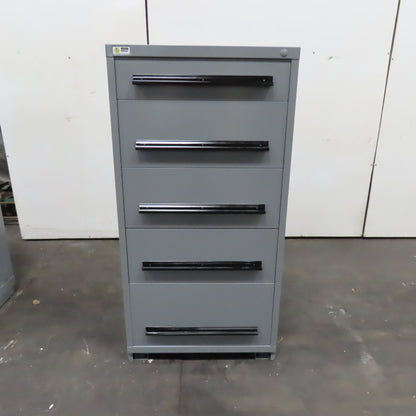 Stanley Vidmar 5 Drawer Small Parts Tool Storage Shop Cabinet 28" x 30" x 59"