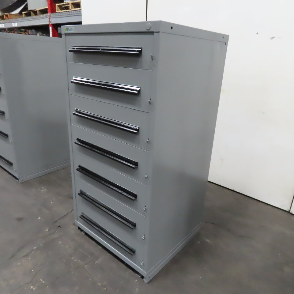 Stanley Vidmar 7 Drawer Small Parts Tool Storage Shop Cabinet 30" x 28" x 59"