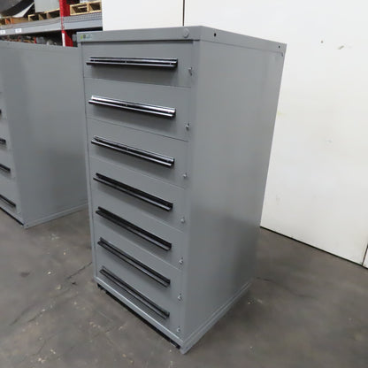 Stanley Vidmar 7 Drawer Small Parts Tool Storage Shop Cabinet 30" x 28" x 59"