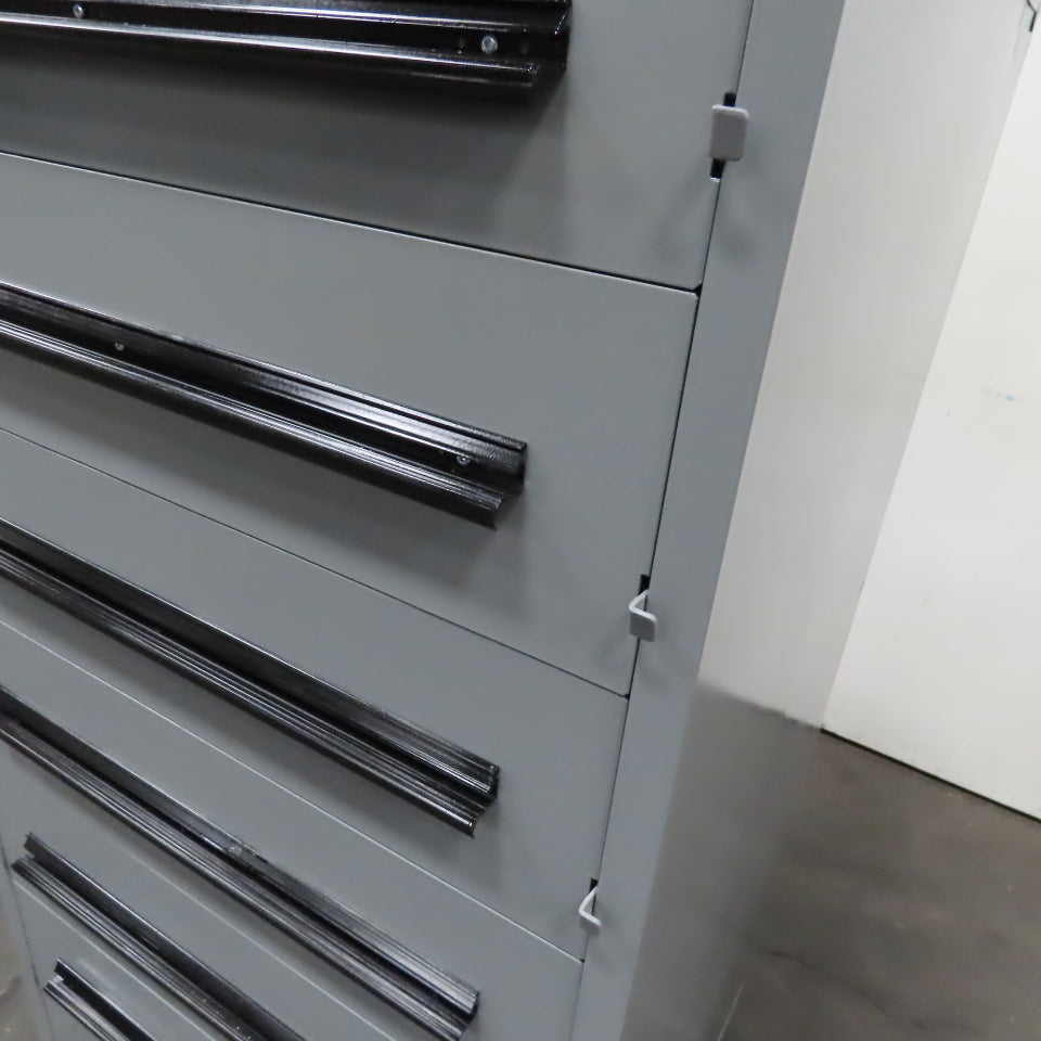 Stanley Vidmar 7 Drawer Small Parts Tool Storage Shop Cabinet 30" x 28" x 59"