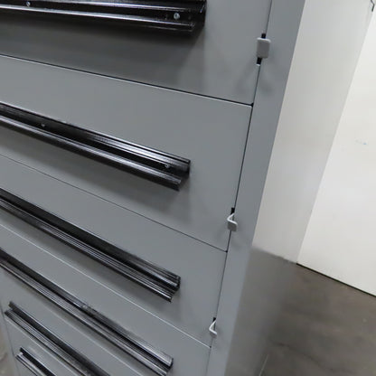 Stanley Vidmar 7 Drawer Small Parts Tool Storage Shop Cabinet 30" x 28" x 59"