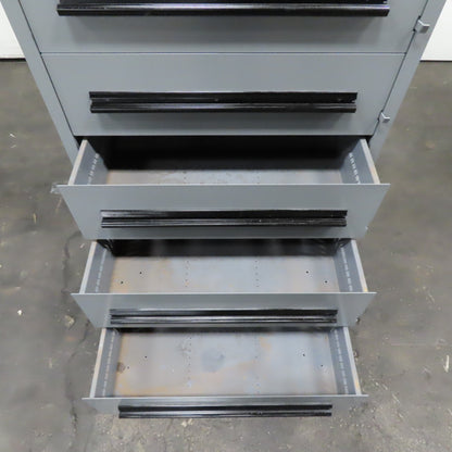 Stanley Vidmar 7 Drawer Small Parts Tool Storage Shop Cabinet 30" x 28" x 59"