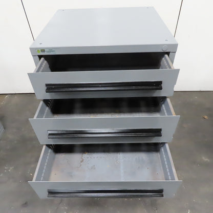 Stanley Vidmar 7 Drawer Small Parts Tool Storage Shop Cabinet 30" x 28" x 59"