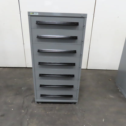 Stanley Vidmar 7 Drawer Small Parts Tool Storage Shop Cabinet 30" x 28" x 59"