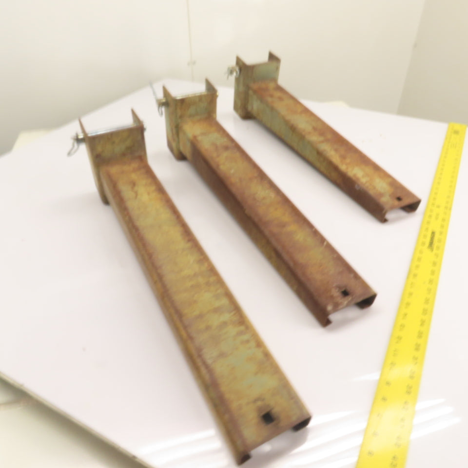 24" Long x 4" Wide Straight Cantilever Racking Arm W/ Pin Lot Of 3