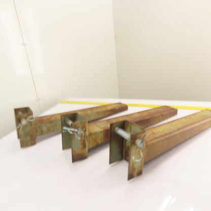 24" Long x 4" Wide Straight Cantilever Racking Arm W/ Pin Lot Of 3