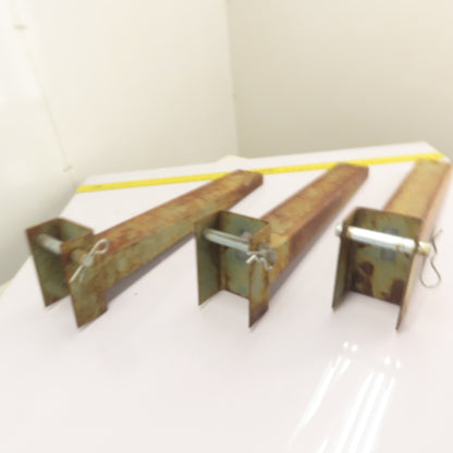 24" Long x 4" Wide Straight Cantilever Racking Arm W/ Pin Lot Of 3