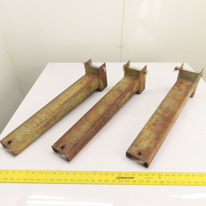24" Long x 4" Wide Straight Cantilever Racking Arm W/ Pin Lot Of 3