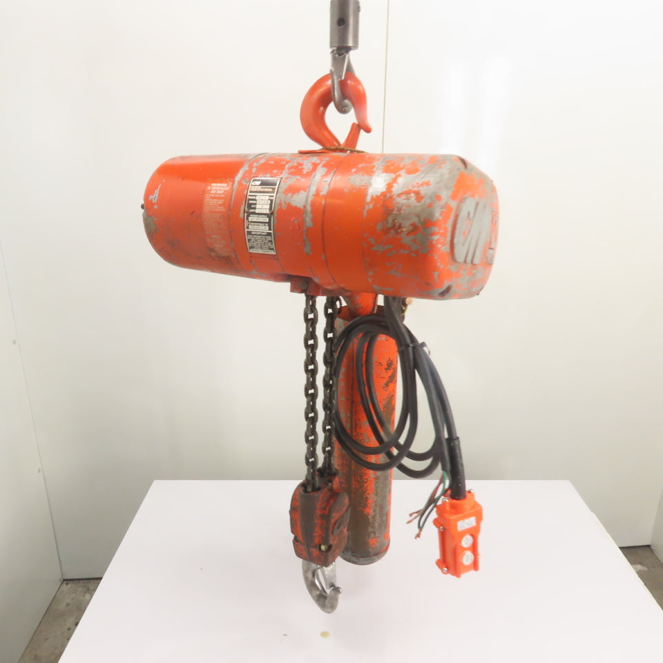 CM Lodestar Model RR 2Ton 4000LB Electric Chain Hoist 16FPM 240/480V 3Ph 15'Lift