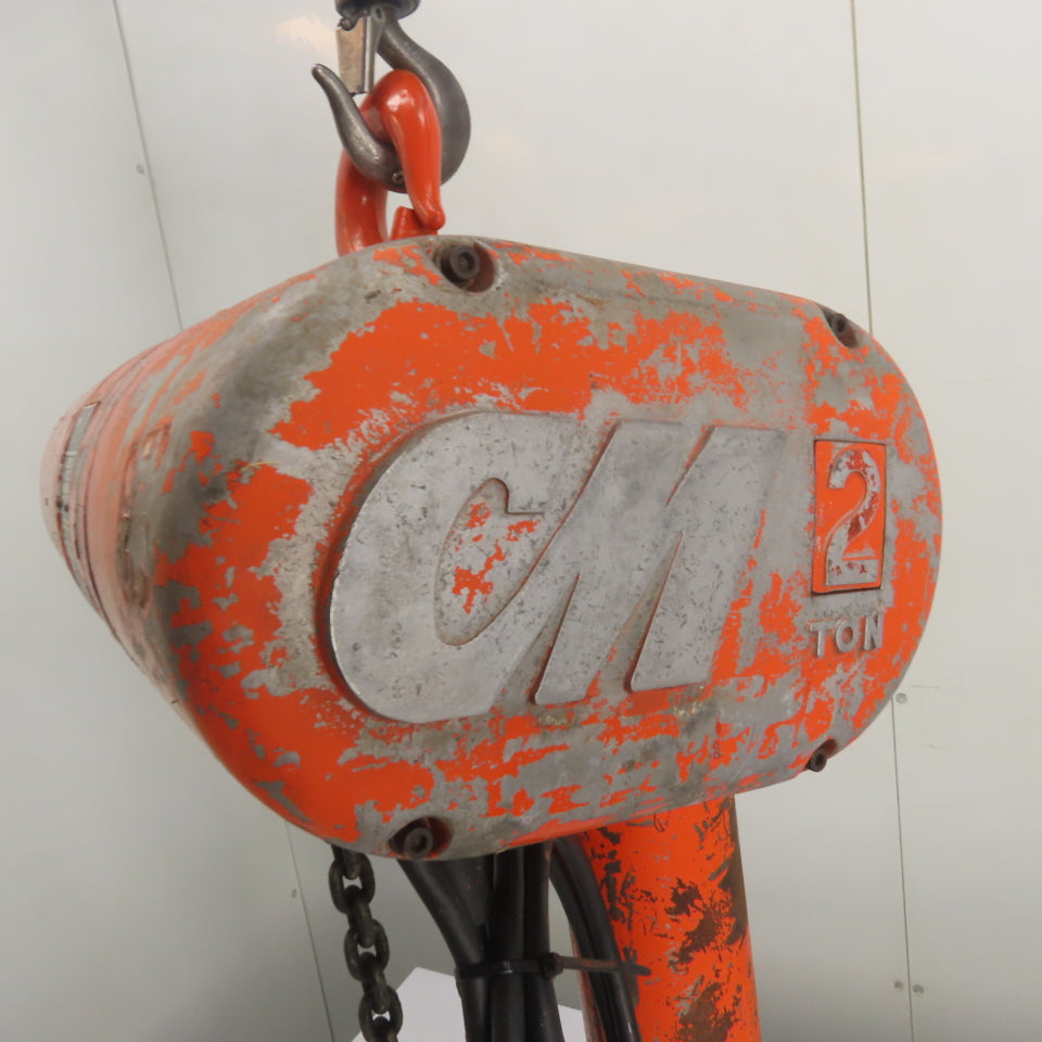 CM Lodestar Model RR 2Ton 4000LB Electric Chain Hoist 16FPM 240/480V 3Ph 15'Lift