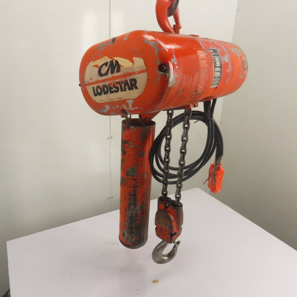 CM Lodestar Model RR 2Ton 4000LB Electric Chain Hoist 16FPM 240/480V 3Ph 15'Lift