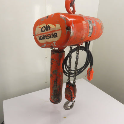 CM Lodestar Model RR 2Ton 4000LB Electric Chain Hoist 16FPM 240/480V 3Ph 15'Lift