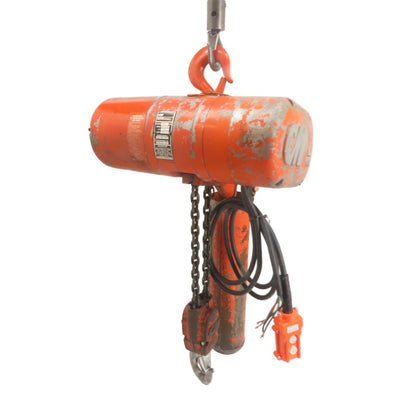 CM Lodestar Model RR 2Ton 4000LB Electric Chain Hoist 16FPM 240/480V 3Ph 15'Lift