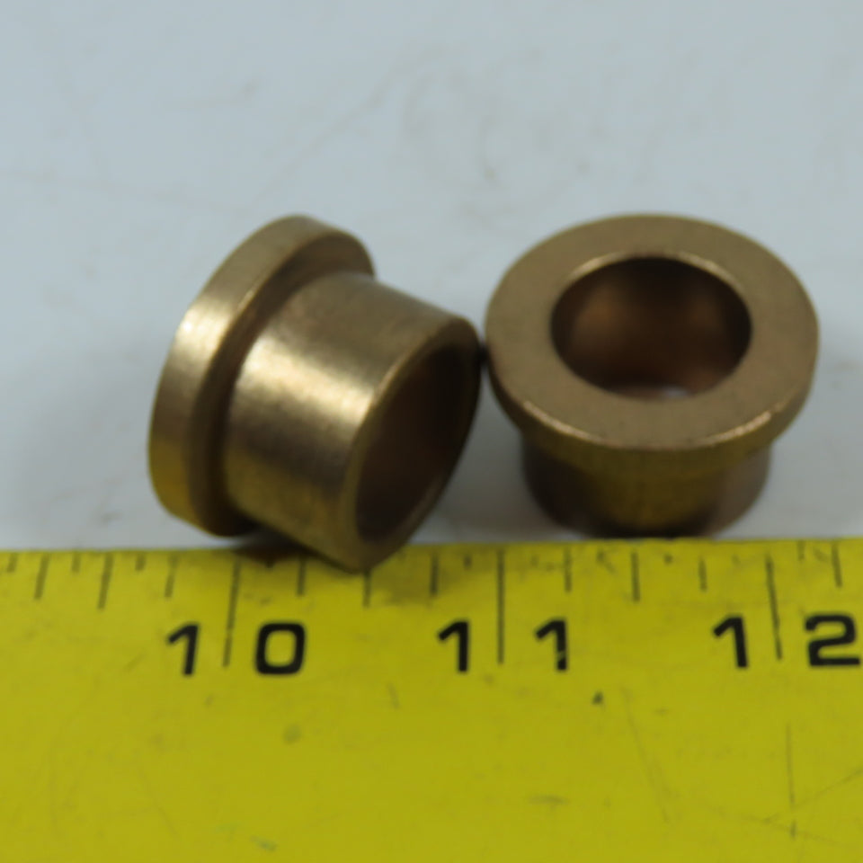 Flanged Bronze Bushing 0.75in ID x 1in OD x 0.75in Length Lot Of 2
