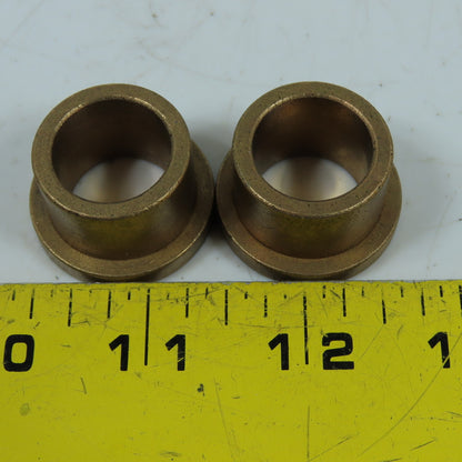 Flanged Bronze Bushing 0.75in ID x 1in OD x 0.75in Length Lot Of 2
