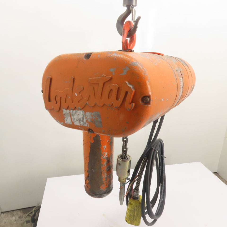 CM Lodestar Model L 1 Ton 2000LB Electric Chain Hoist 220/440V 3Ph 15' Lift