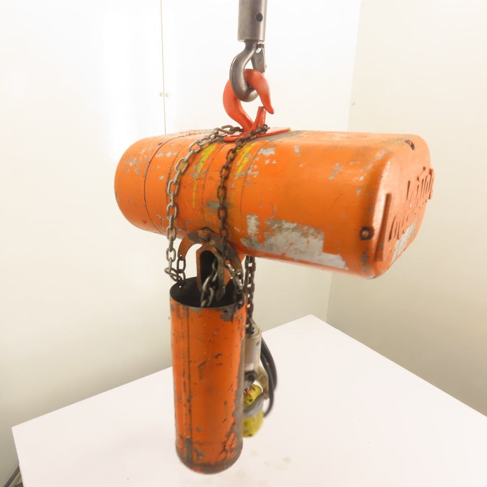 CM Lodestar Model L 1 Ton 2000LB Electric Chain Hoist 220/440V 3Ph 15' Lift