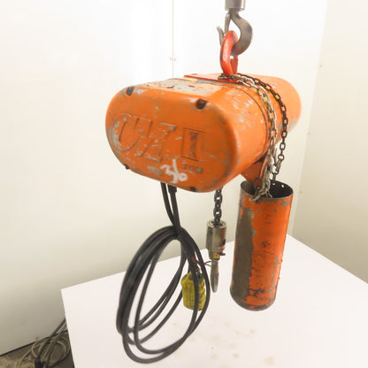 CM Lodestar Model L 1 Ton 2000LB Electric Chain Hoist 220/440V 3Ph 15' Lift