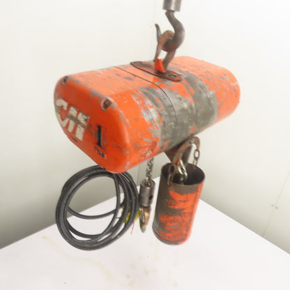 CM Model L 1 Ton 2000LB Electric Chain Hoist 240/480V 3Ph 15' Lift 16FPM