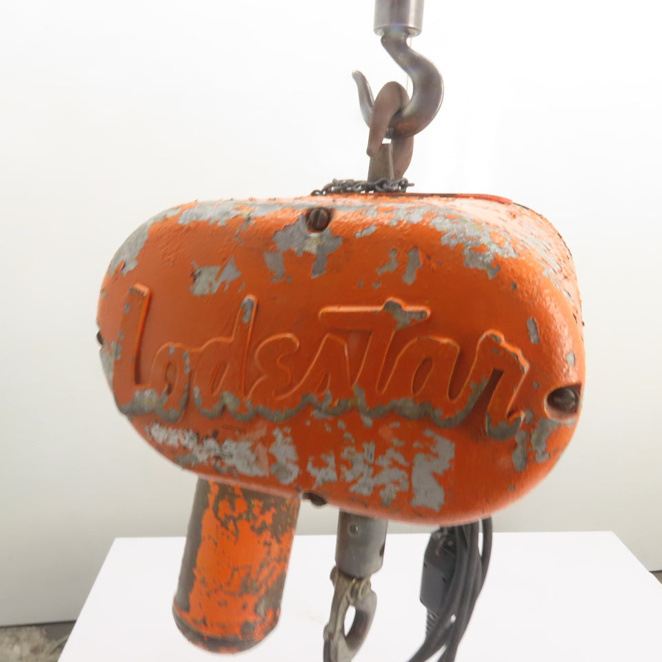 CM Lodestar 1 Ton 2000LB Electric Chain Hoist 10' Lift 240/480V 3Ph 16FPM