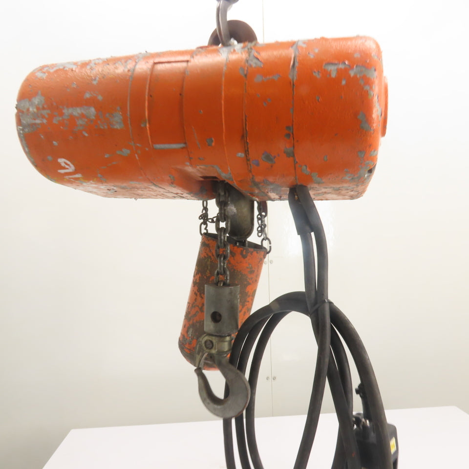 CM Lodestar 1 Ton 2000LB Electric Chain Hoist 10' Lift 240/480V 3Ph 16FPM