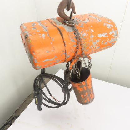 CM Lodestar 1 Ton 2000LB Electric Chain Hoist 10' Lift 240/480V 3Ph 16FPM